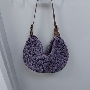 Straw Studios Deep Purple Woven Shoulder Bag/‎ Hobo